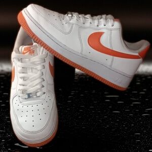 Nike Men's White and Orange Athletic Shoes - Women’s Size 8.5